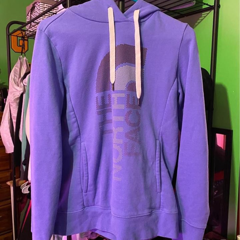 Purple north face hoodie! Worn only once!